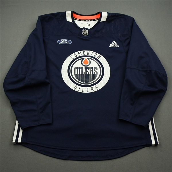 Connor McDavid - 2018-19 - Edmonton Oilers - Navy Practice Jersey w/ Ford Patch