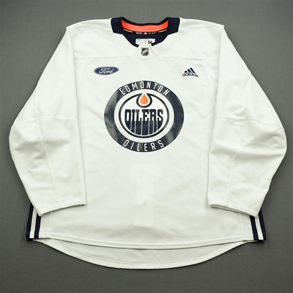 Tobias Rieder - 2018-19 - Edmonton Oilers - White Practice Jersey w/ Ford Patch