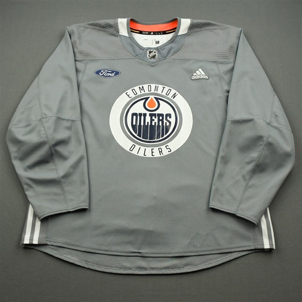 Kevin Gravel - 2018-19 - Edmonton Oilers - Gray Practice Jersey w/ Ford Patch