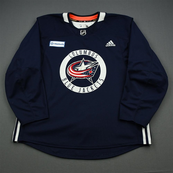 Alexander Wennberg - 19-20 - Columbus Blue Jackets - Navy Practice Jersey w/ OhioHealth Patch