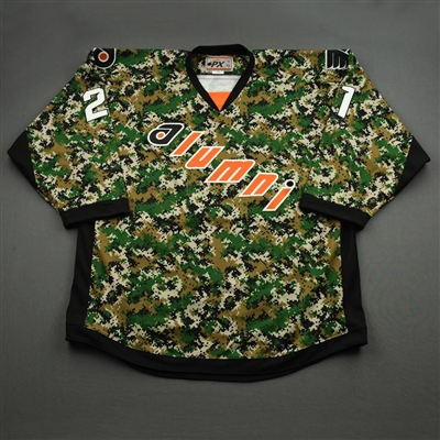Dave Brown - Game-Worn Flyers Alumni Camouflage Autographed Jersey - Worn June 27, 2021