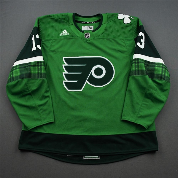 Kevin Hayes - St. Patricks Day Warm-Up Worn Autographed Jersey 