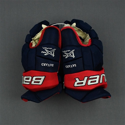 David Savard - Game-Used - Bauer Vapor 1X Gloves - 2020-21 NHL Season