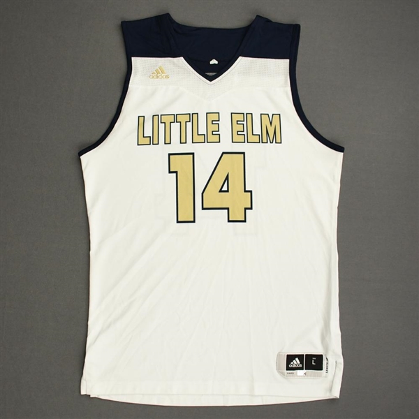 R.J. Hampton - Little Elm High School - White adidas Jersey