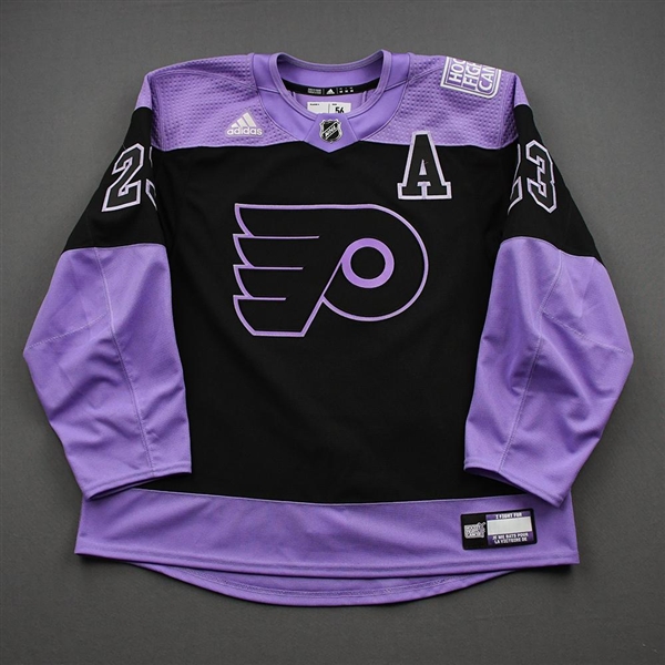 Ivan Provorov - Warm-Up Worn Hockey Fights Cancer Autographed Jersey - April 18, 2021