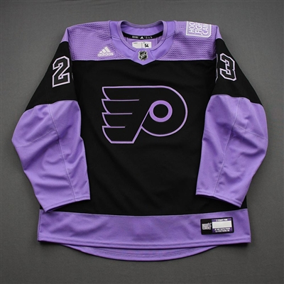 Cam York - Warm-Up Issued Hockey Fights Cancer Autographed Jersey - April 18, 2021