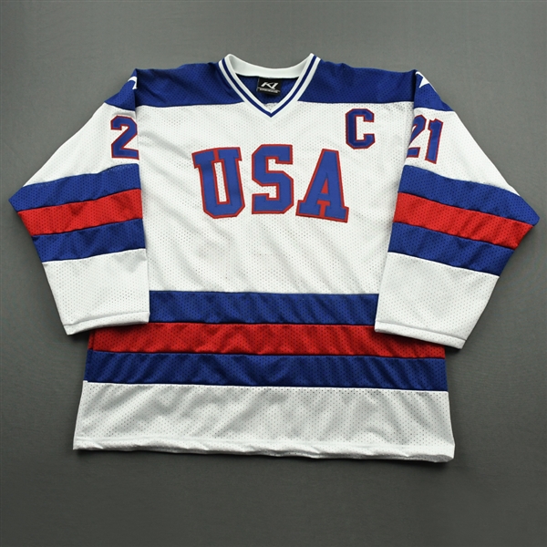 Mike Eruzione - Event-Worn 1980 Olympics Style Autographed Replica w/C - Worn September 9, 2021