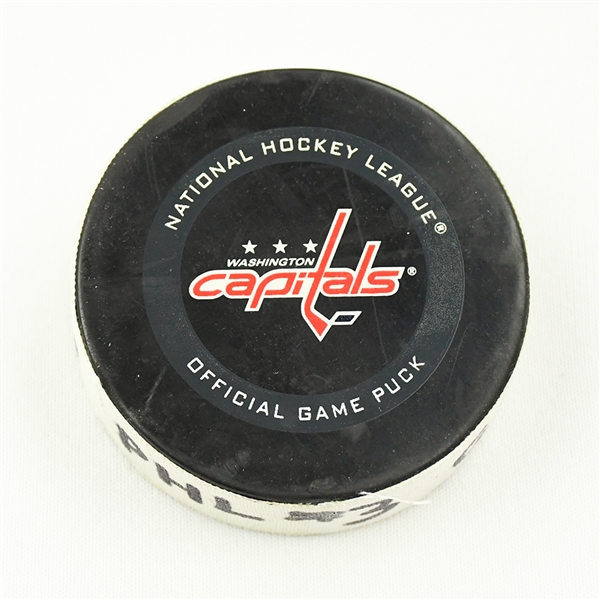 Wade Allison - Philadelphia Flyers - Goal Puck - May 7, 2021 vs. Washington Capitals (Capitals Logo)