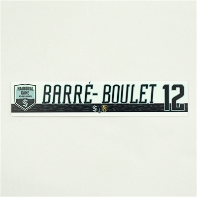 Alex Barre-Boulet - Seattle Kraken - Inaugural Game - Locker Room Nameplate (Not Autographed)