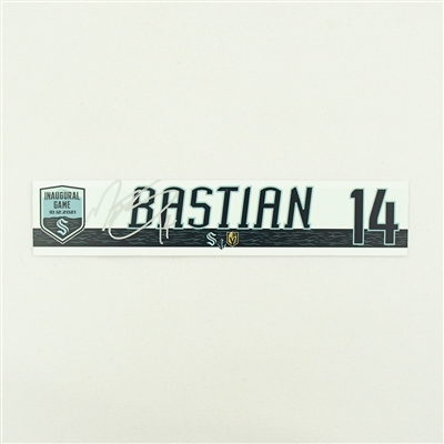 Nathan Bastian - Seattle Kraken - Inaugural Game - Autographed Locker Room Nameplate