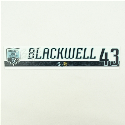 Colin Blackwell - Seattle Kraken - Inaugural Game - Autographed Locker Room Nameplate