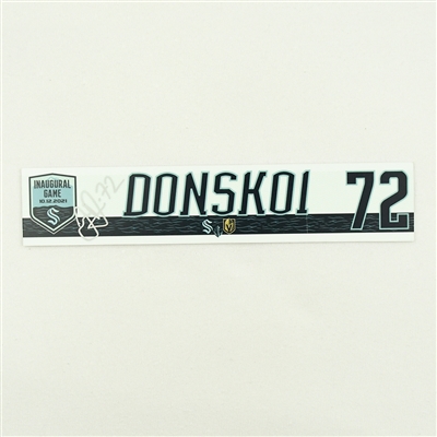 Joonas Donskoi - Seattle Kraken - Inaugural Game - Autographed Locker Room Nameplate