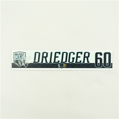 Chris Driedger - Seattle Kraken - Inaugural Game - Autographed Locker Room Nameplate