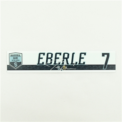 Jordan Eberle - Seattle Kraken - Inaugural Game - Autographed Locker Room Nameplate