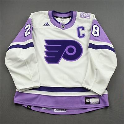 Claude Giroux - Warm-Up Worn Hockey Fights Cancer Autographed Jersey w/C - November 18, 2021