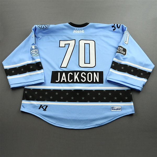 Carly Jackson - Blue w/ 2021 Isobel Cup & End Racism Patch - 2021 Preseason Appearances Jersey