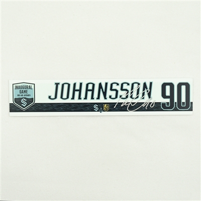 Marcus Johansson - Seattle Kraken - Inaugural Game - Autographed Locker Room Nameplate