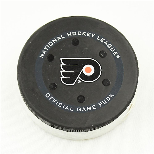 Ondrej Kase - Toronto Maple Leafs - Goal Puck - November 10, 2021 vs. Philadelphia Flyers (Flyers Logo)