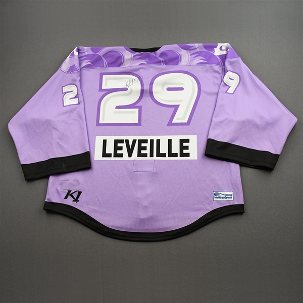 Amanda Leveille - Game-Worn Hockey Fights Cancer Autographed Jersey - Worn Dec. 18, 2021