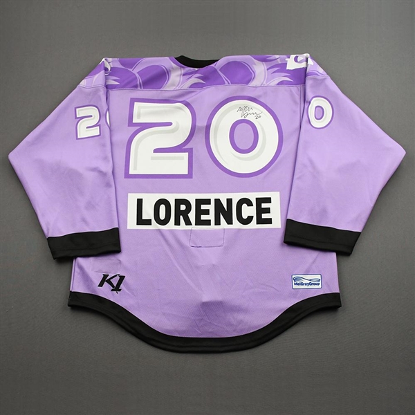Meghan Lorence - Game-Worn Hockey Fights Cancer Autographed Jersey - Worn Dec. 18, 2021