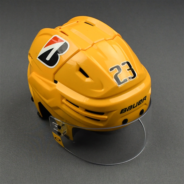 Rocco Grimaldi - Game-Worn - Gold Bauer Helmet - 2020-21 NHL Regular Season