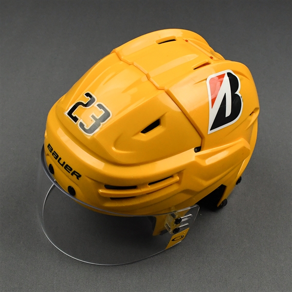 Rocco Grimaldi - Game-Worn - Gold Bauer Helmet - 2020-21 NHL Regular Season