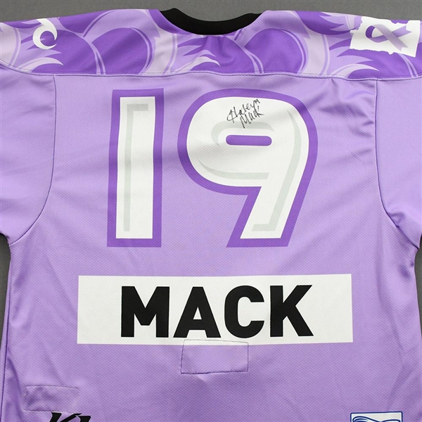Haley Mack - Game-Worn Hockey Fights Cancer Autographed Jersey - Worn Dec. 18, 2021