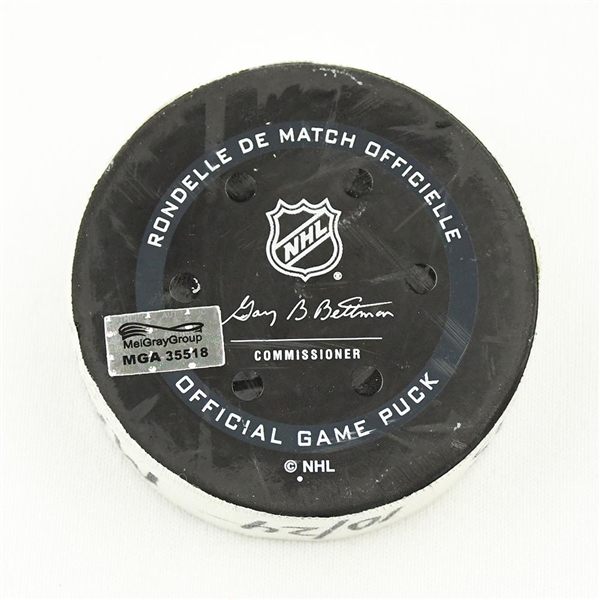 Brad Marchand - Boston Bruins - Goal Puck - October 24, 2021 vs. San Jose Sharks (Bruins Logo)