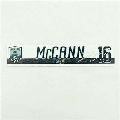Jared McCann - Seattle Kraken - Inaugural Game - Autographed Locker Room Nameplate