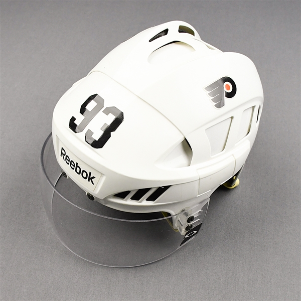 Jakub Voracek - Philadelphia Flyers - Game-Worn Reebok Helmet - 2014-15 NHL Season