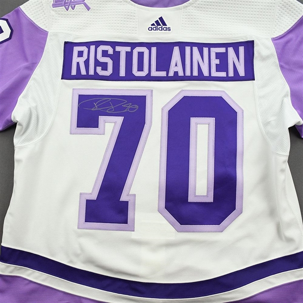 Rasmus Ristolainen - Warm-Up Worn Hockey Fights Cancer Autographed Jersey - November 18, 2021