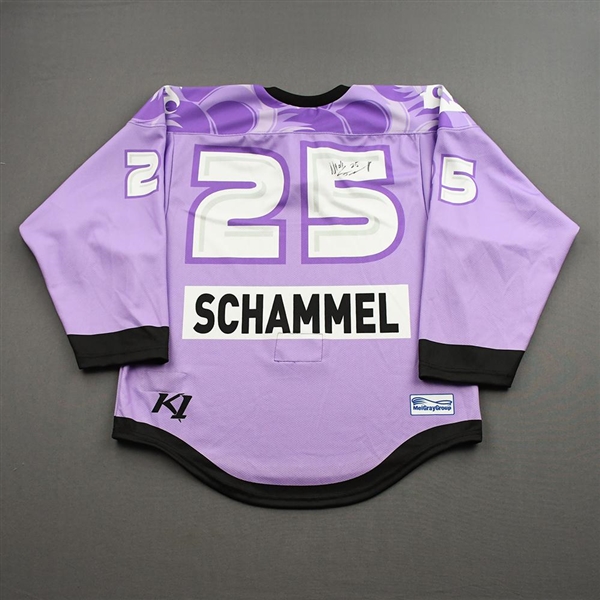 Nicole Schammel - Game-Worn Hockey Fights Cancer Autographed Jersey - Worn Dec. 18, 2021