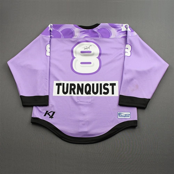 Taylor Turnquist - Game-Worn Hockey Fights Cancer Autographed Jersey - Worn Dec. 18, 2021