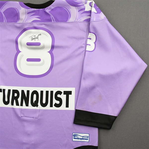 Taylor Turnquist - Game-Worn Hockey Fights Cancer Autographed Jersey - Worn Dec. 18, 2021