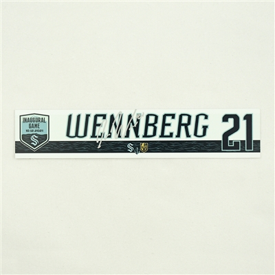 Alex Wennberg - Seattle Kraken - Inaugural Game - Autographed Locker Room Nameplate
