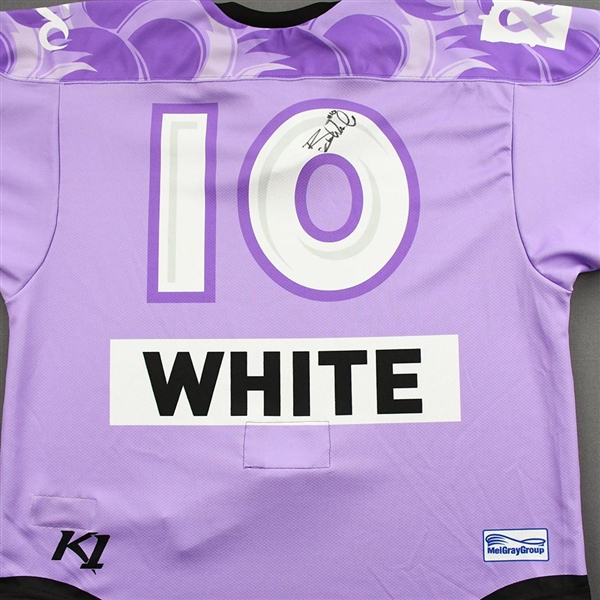 Brooke White-Lancette - Game-Issued Hockey Fights Cancer Jersey - Autographed