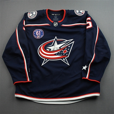 Gavin Bayreuther - Game-Worn Jersey w/ Rick Nash #61 Retirement Night Patch - March 5, 2022