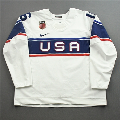 Nick Abruzzese - Game-Worn Mens 2022 Olympic Winter Games Beijing Jersey - February 12, 2022 vs. Canada