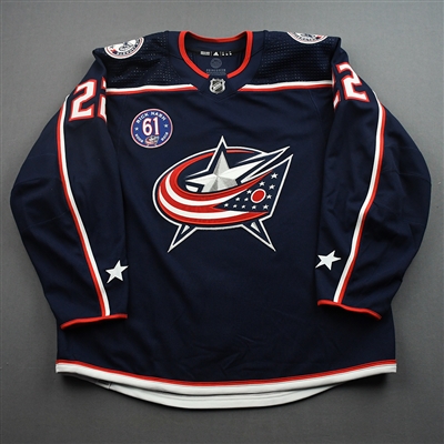 Jake Bean - Game-Issued Jersey w/ Rick Nash #61 Retirement Night Patch - March 5, 2022