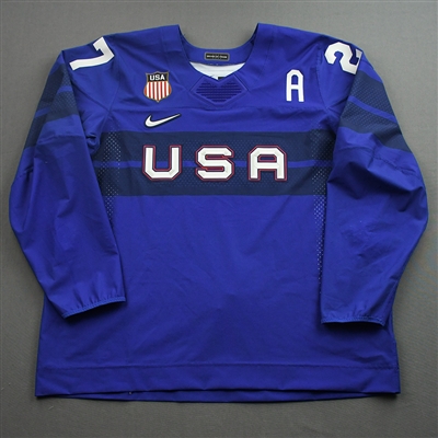 Noah Cates - Game-Worn Mens 2022 Olympic Winter Games Beijing Jersey w/A - February 13, 2022 vs. Germany