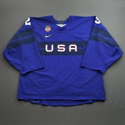 Drew Commesso - Game-Worn Mens 2022 Olympic Winter Games Beijing Jersey - February 13, 2022 vs. Germany