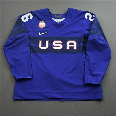 Sean Farrell - Game-Worn Mens 2022 Olympic Winter Games Beijing Jersey - February 13, 2022 vs. Germany