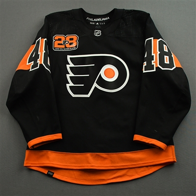 Morgan Frost - Game-Worn Third Giroux 1000th Game Jersey - March 17, 2022