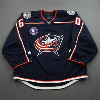 Jet Greaves - Game-Issued Jersey w/ Rick Nash #61 Retirement Night Patch - March 5, 2022