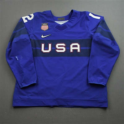 Sam Hentges - Game-Worn Mens 2022 Olympic Winter Games Beijing Jersey - February 13, 2022 vs. Germany