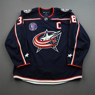 Boone Jenner - Game-Worn Jersey w/C, w/ Rick Nash #61 Retirement Night Patch - March 5, 2022