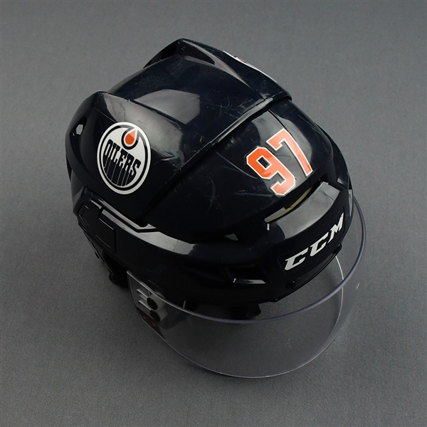 Connor McDavid - Game-Worn CCM Helmet w/ Oakley Shield - December 4, 2019 - January 14, 2020 - Photo-Matched