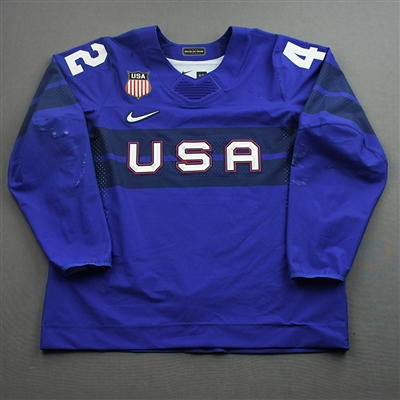 Aaron Ness - Game-Worn Mens 2022 Olympic Winter Games Beijing Jersey - February 13, 2022 vs. Germany
