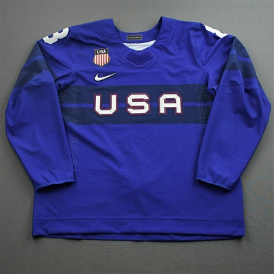 Jake Sanderson - Game-Issued Mens 2022 Olympic Winter Games Beijing Jersey - February 13, 2022 vs. Germany