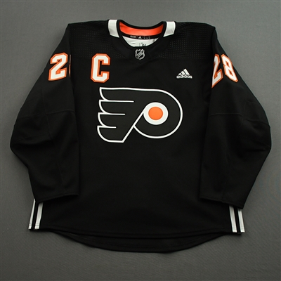  Warm-up Issued Black w/C Giroux 1000th Game Jersey - March 17, 2022